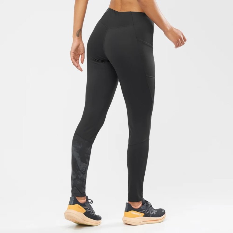 Black Salomon Cross Run 28'' Women's Running Tights | PH 60815L